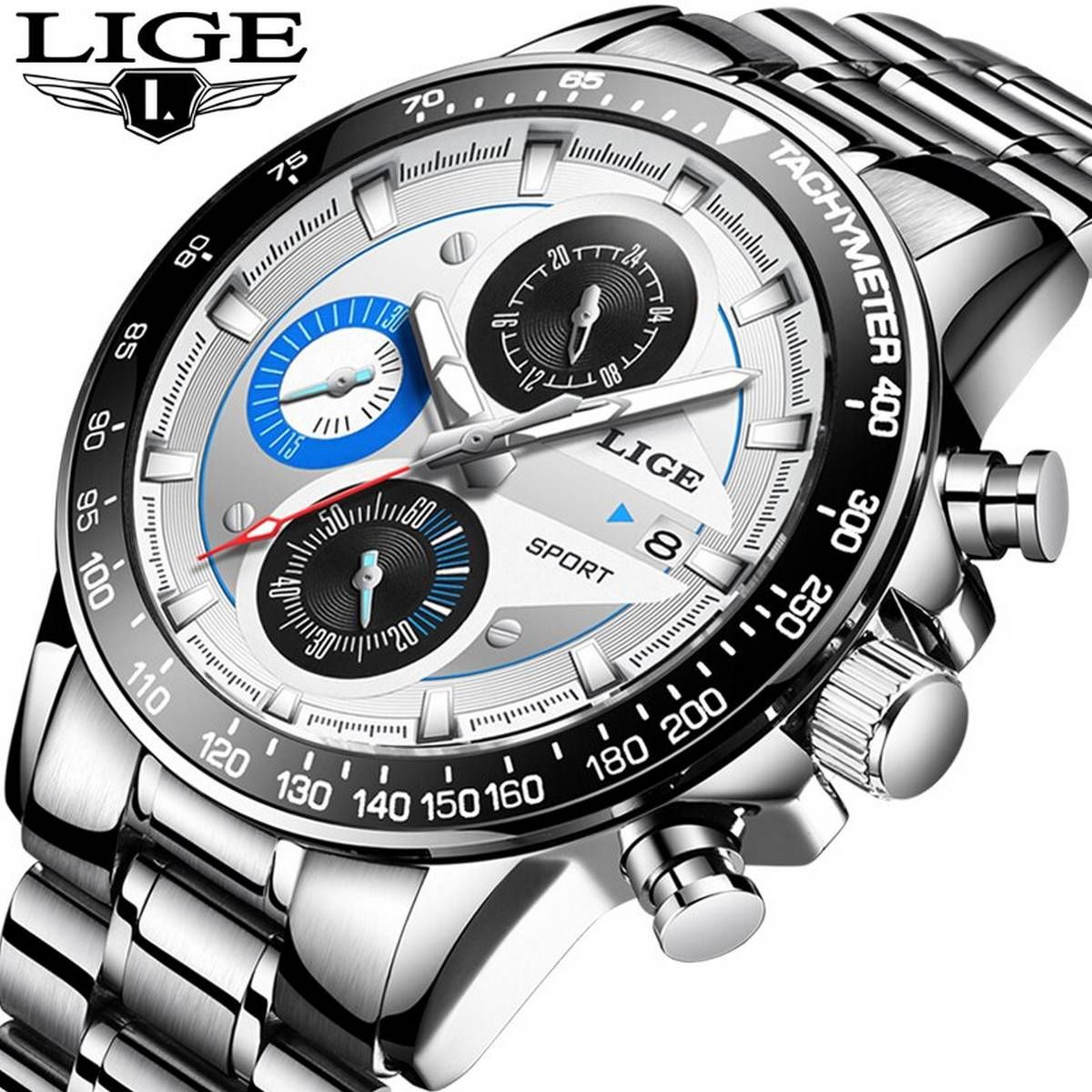 LIGE9835 Sports Quartz Militaries Monster  Chronograph Gents Watch.