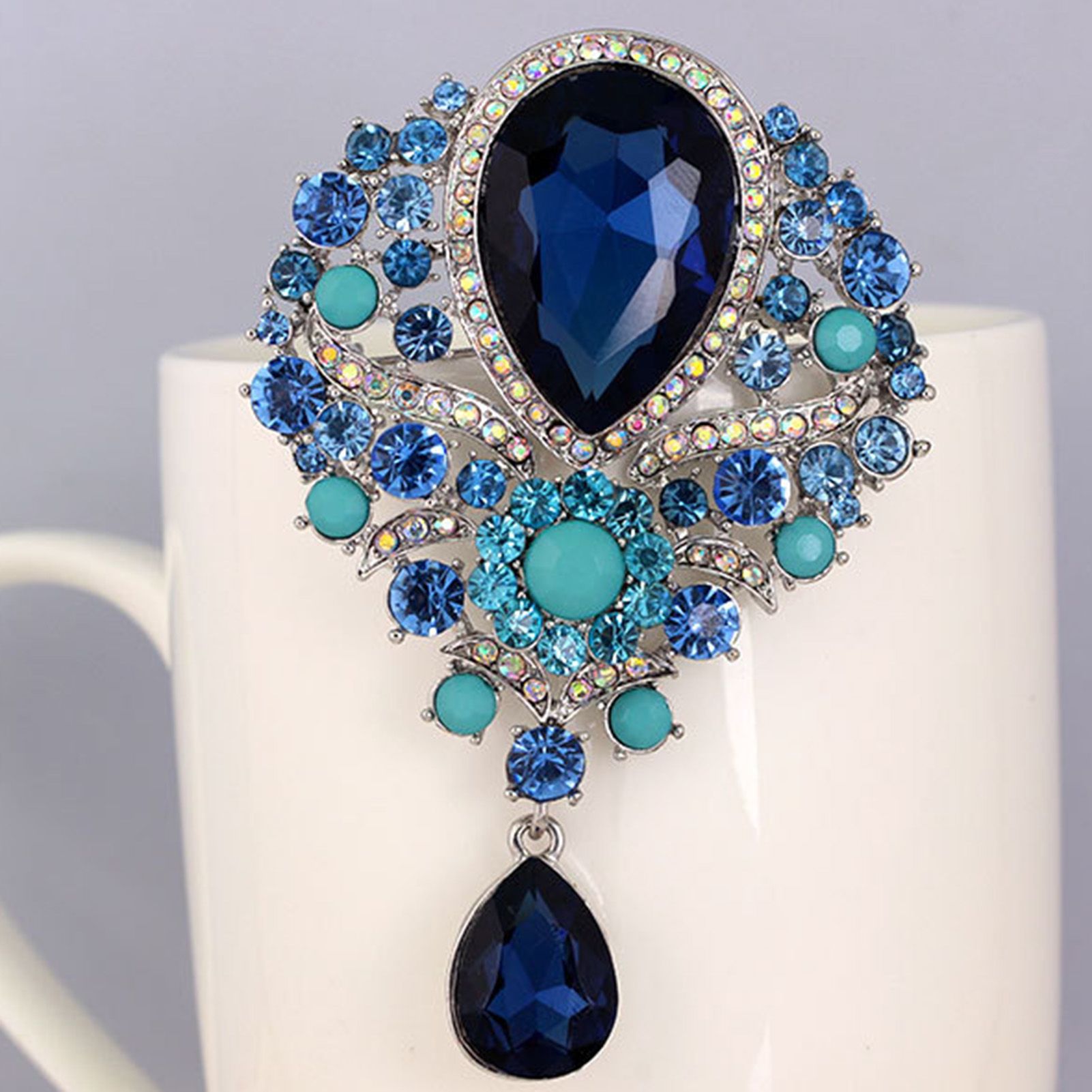 Elegant Pin Glass Electroplated Bright Elegant Wedding Pin