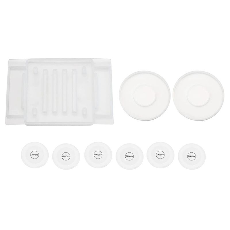 BRADOO- Coaster Molds Set,Round Shaped Coaster Stand Silicone Mold with 6 Luminus Led Pads Casting Mold Fit for Home Table Decor