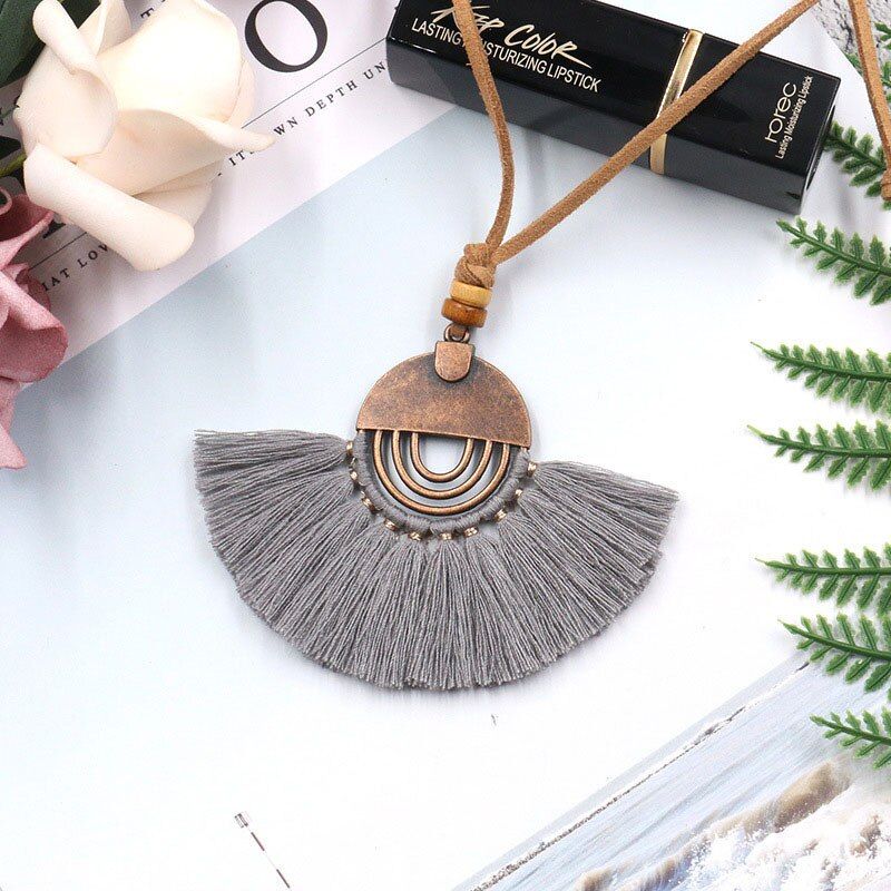 9 Color Long Leather Women's necklaces Bohemia Round Hollow necklace for women Charm Sweater chain