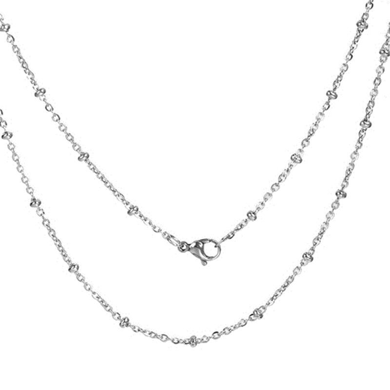 Fashion Stainless Steel Link Cable Chain Necklace Oval Trendy Women Men Jewelry Gift 50cm Long, Chain Size: 2x2mm, 1 PC