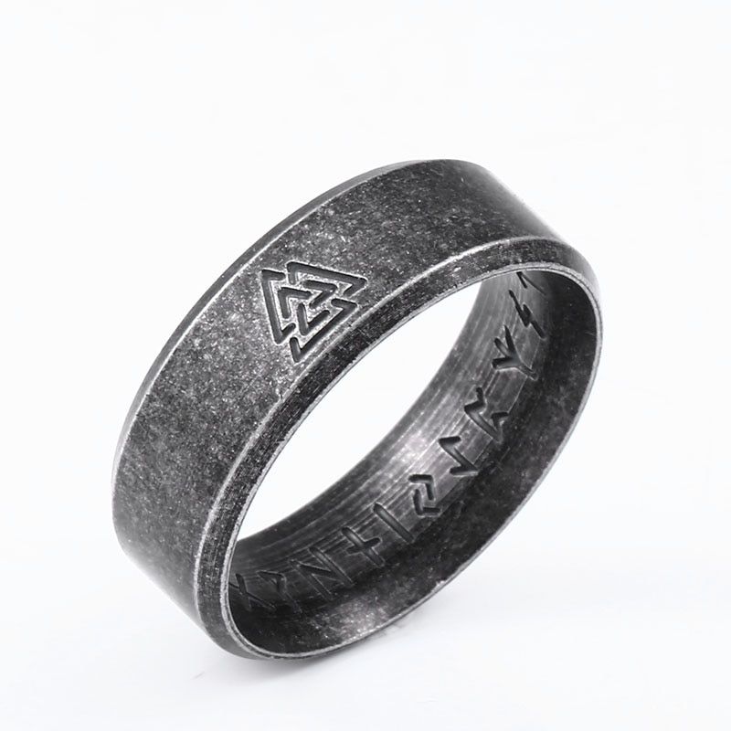 Beier 316L Stainless steel Fashion Valknut MEN and women fashion Odin Norse Viking Amulet Rune words RETRO Rings Jewelry LR-R145