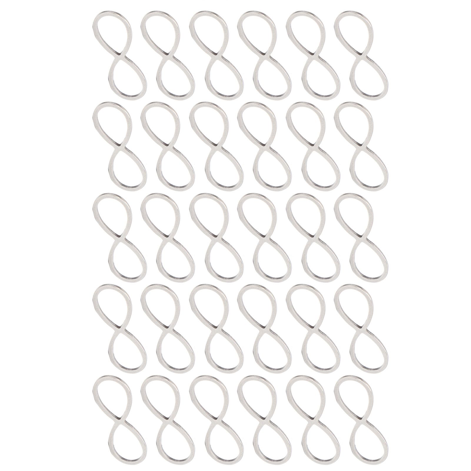 30Pcs Stainless Steel Pendant Bezel 8‑Shape Metal Resin Frame Accessories NEW