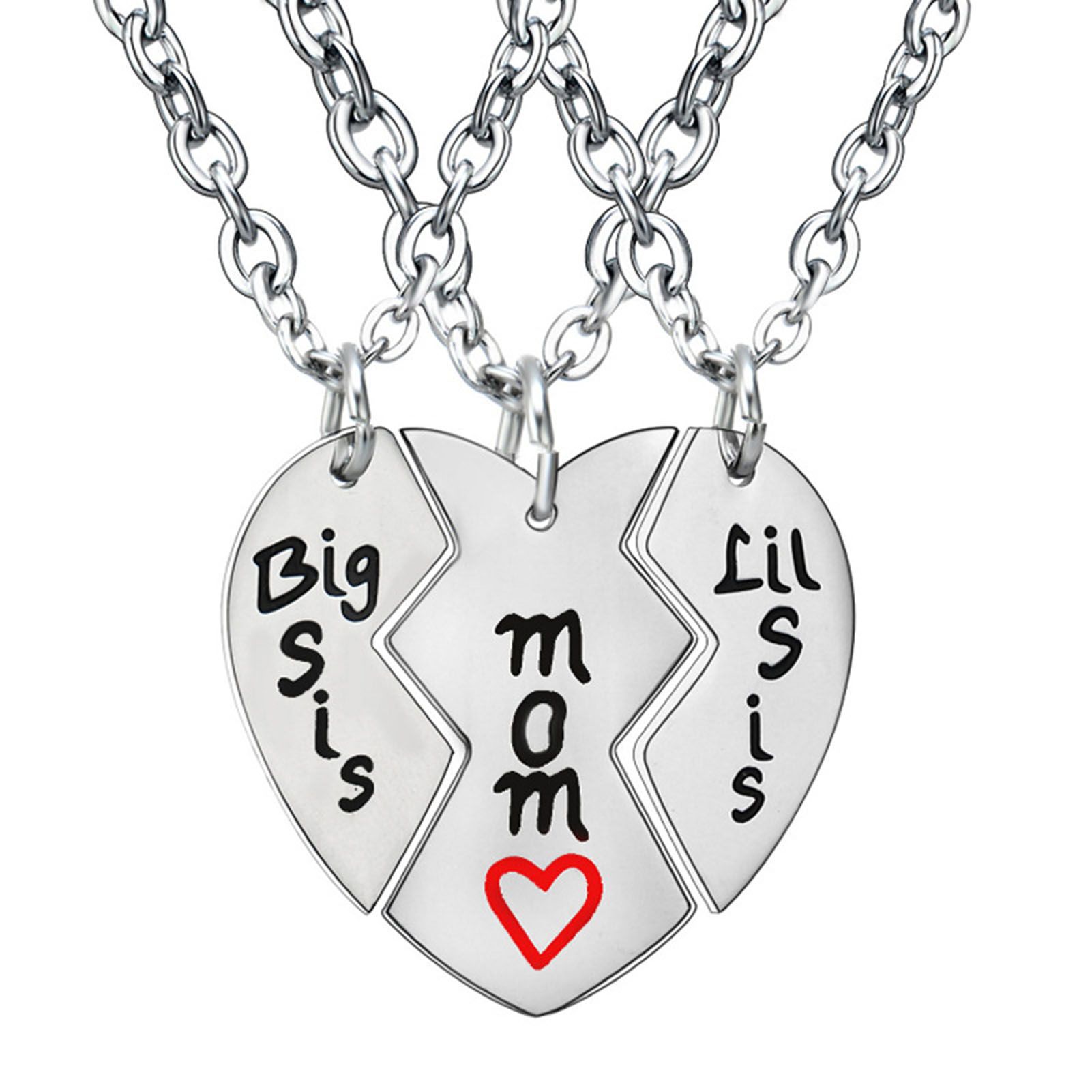 Neckle Pendant Long-lasting Long Neckle Matching Red Heart Pendants