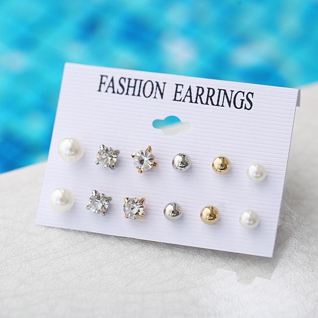 12 pairs flower female ea ings set pearl crystal ea ings boho geometric tassel ea ings for woman 2021 jewelry gift