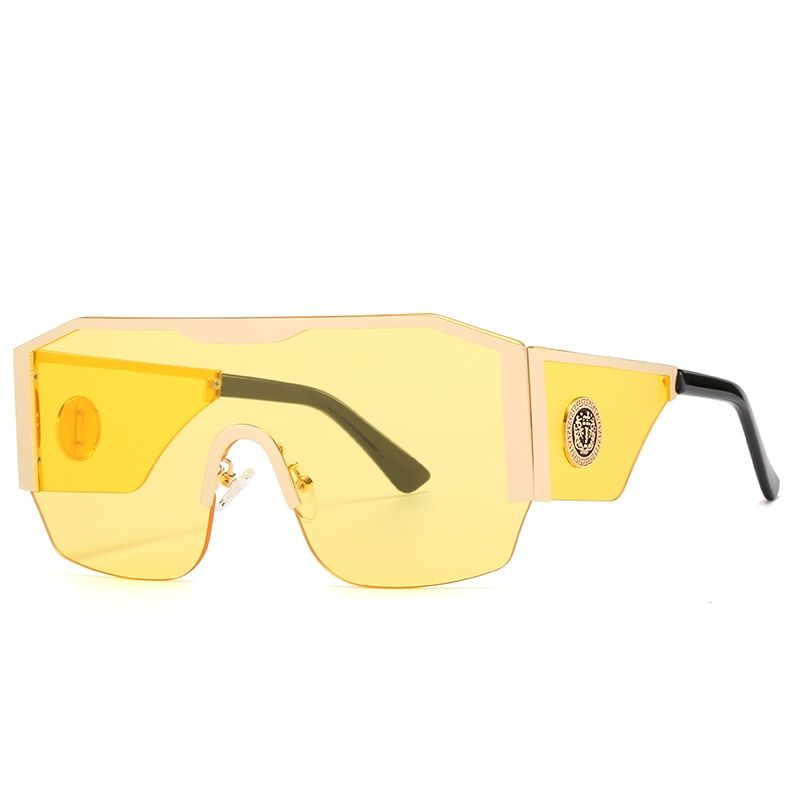 2021 New Modern Oversized Square Sunglasses Men Women Big Frame One Piece Lens Sun Glasses Gradient Driving Unisex Eyewear UV400