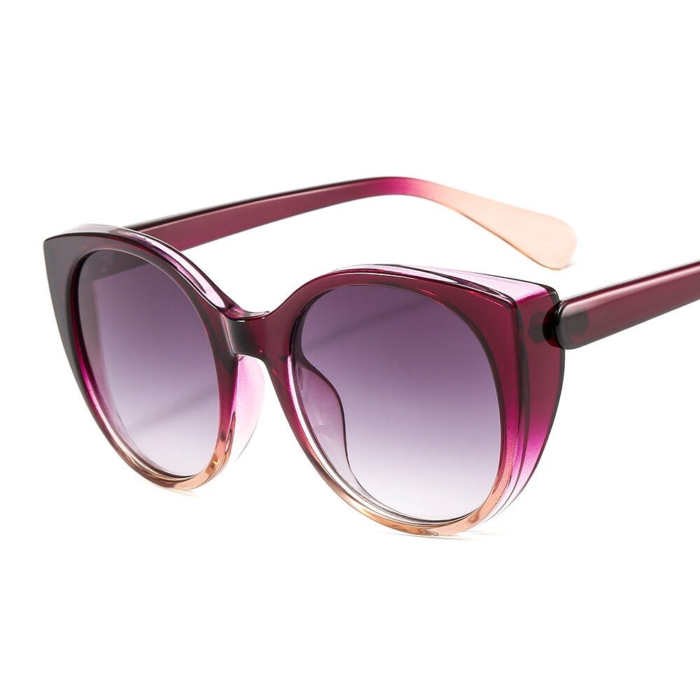 C4purple yellow greyLuxury Brand Designer Cat Eye Sunglasses Women Vintage Gradient Lens Eyewear Female Retro Shades UV400 lentes de sol mujer