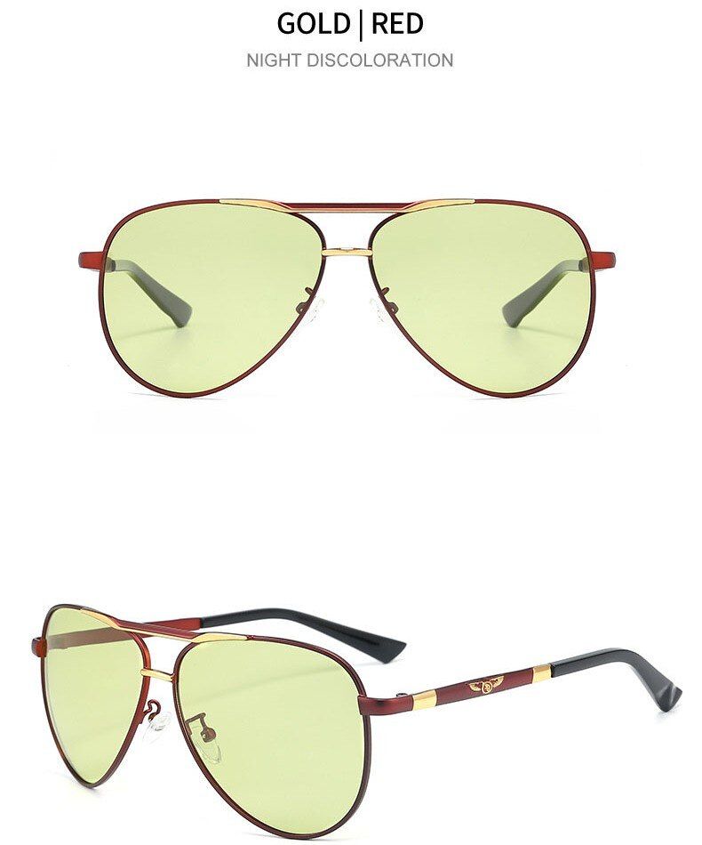 Night DiscolorationPackage CNew Night Vision Polarized Rays Men Sunglasses Classic Discoloration Day and Night Driving Fishing Glasses Sun Glasses UV400