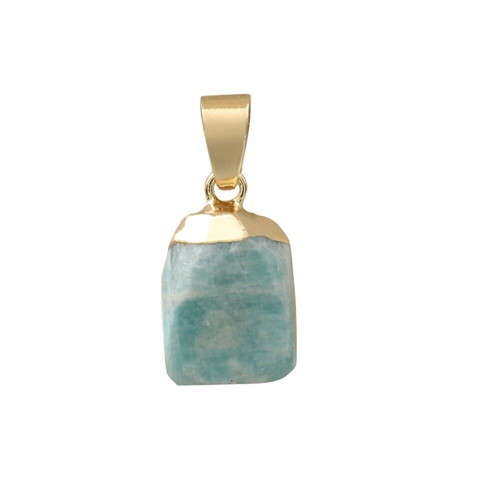 2020 Fashion Opal Stone Cube Irregular Crystal Necklaces Natural Pink Crystal Pendant Choker Necklace Bohemian Jewelry for Women
