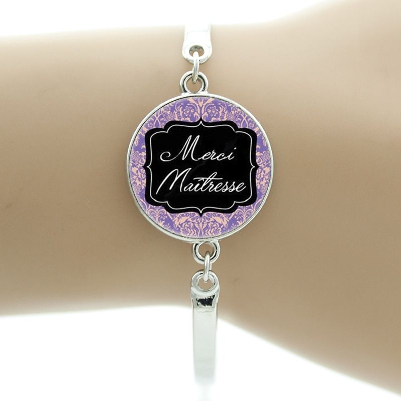 TAFREE 2017 men women fashion merci maitresse charms bracelets handmade glass dome school teachers gifts bracelet jewelry CT280