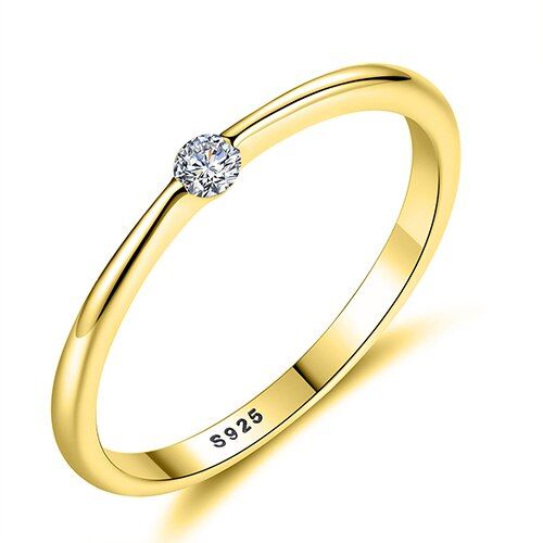 ELESHE Luxury Brand 925 Sterling Silver Rings with Crystal for Women Engagement Wedding Ring Silver Jewelry