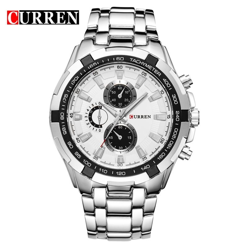 CURREN 8023 Fashion Business Men Watches Analog Sport Clock Full Steel Waterproof Wrist Watch For Men masculino Male Clock
