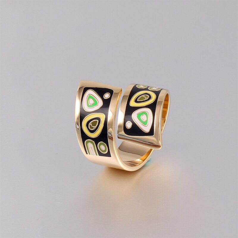 Beautiful Color Open Rings Geometric Jewelry Ring Adjustable For Women Party Gift
