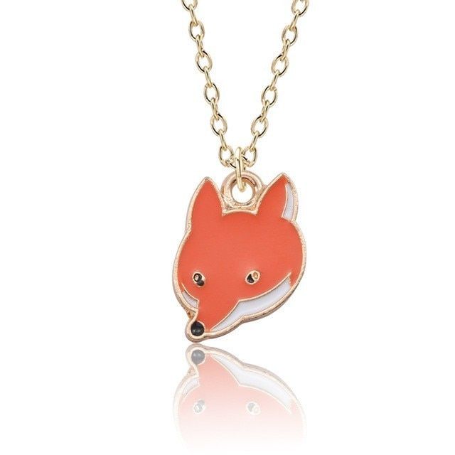 DIY Cartoon Enamel Dragon Bird Fox Rabbit Pendant Chinchilla Necklace For Women Kawaii Animal Family Choker Jewelry Collares