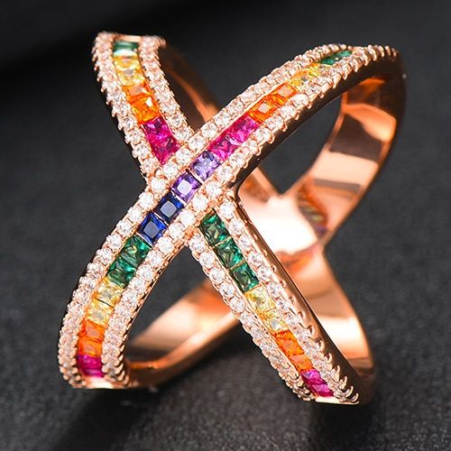 GODKI Cross Luxury Party Statement Stackable Rings For Women Wedding Cubic Ziron CZ Wedding Dubai Bridal Finger Ring 2019