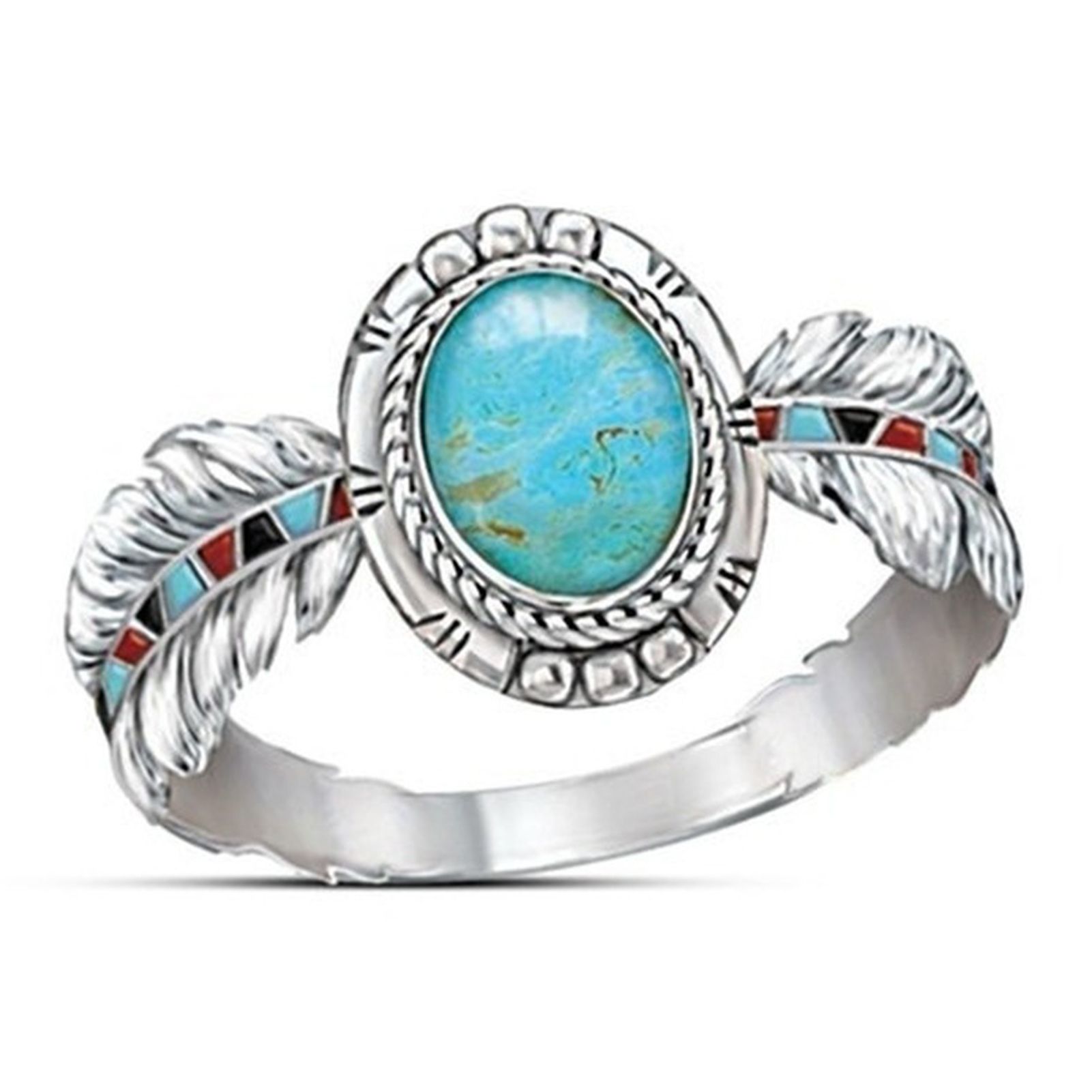 Vintage Ring Smooth Eagle Feather Retro Finger Ring