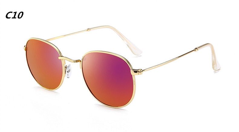C1018 colour Vintage Oval Small Metal Frame Sunglasses Women Brand Designer Sun Glasses Female Eyewear Oculos De Sol uv400