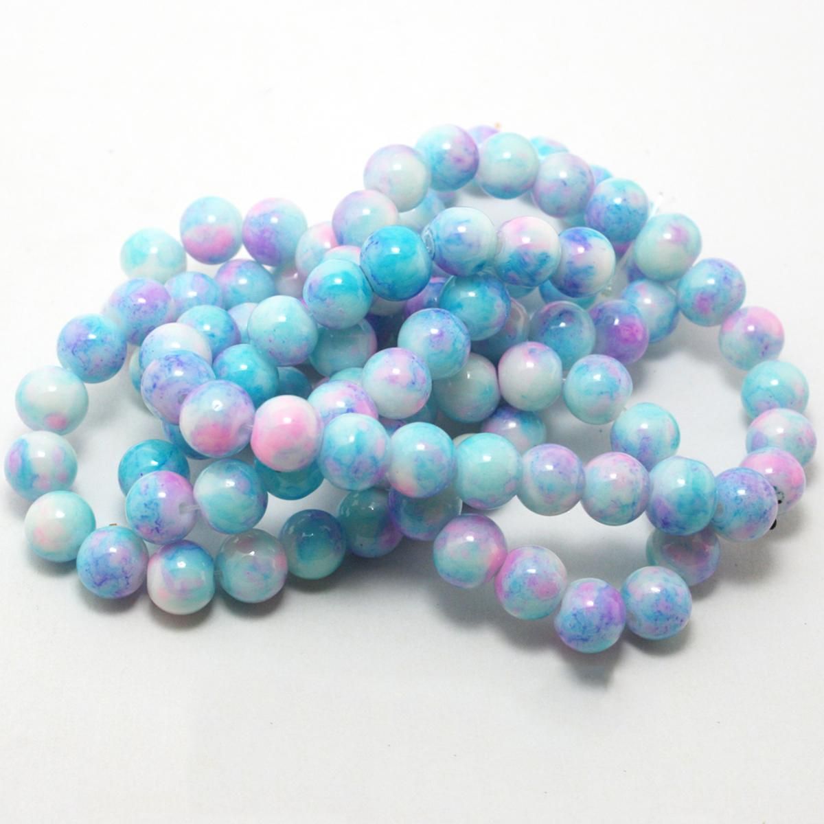 Pack Of 100 Pieces Of 8mm Paint Glass Beads Glass Beads Jewelry Making DIY Bracelet Necklace Earring Accessories