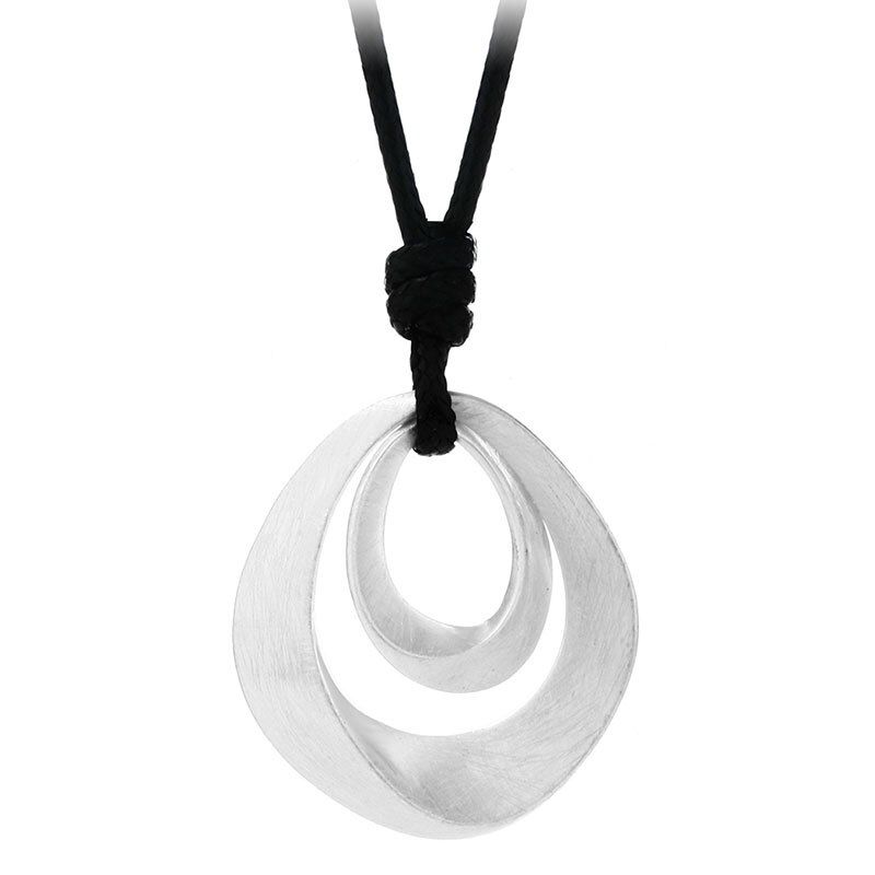 Shineland Trendy Pendant Long Necklaces For Women Fashion Jewelry 80cm PU Leather Chain Necklace collares mujer