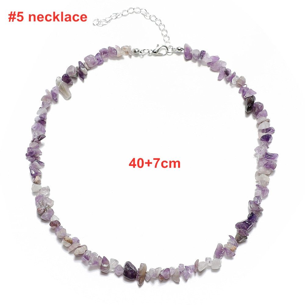 WGOUD Bohemian Natural Stone Bead Choker Necklace Bracelet Bridal Handmade Irregular Ladies Jewelry Collar Party Gift