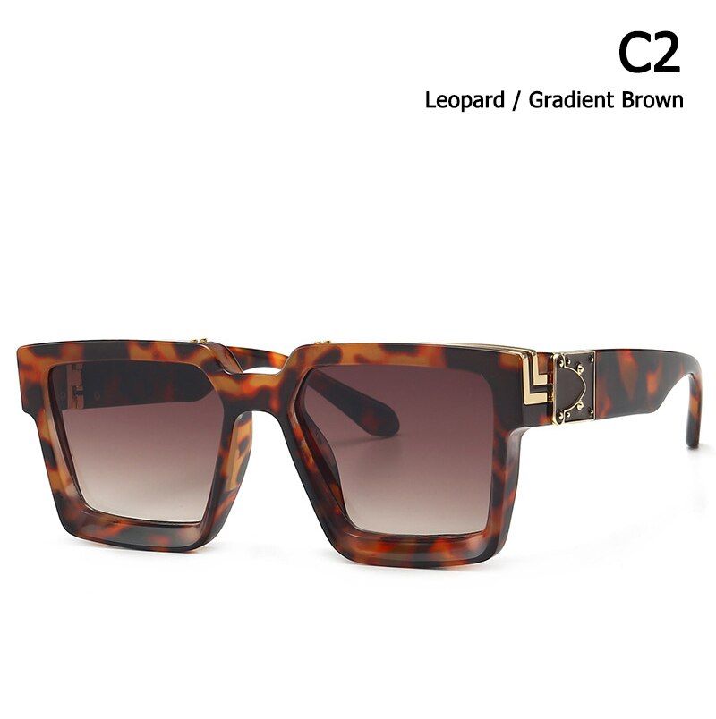 C2 Leopard BrownJackJad 2021 Fashion Luxury Decoration Square Style Sunglasses ins Cool Fashion Brand Design Sun Glasses Oculos De Sol 86229