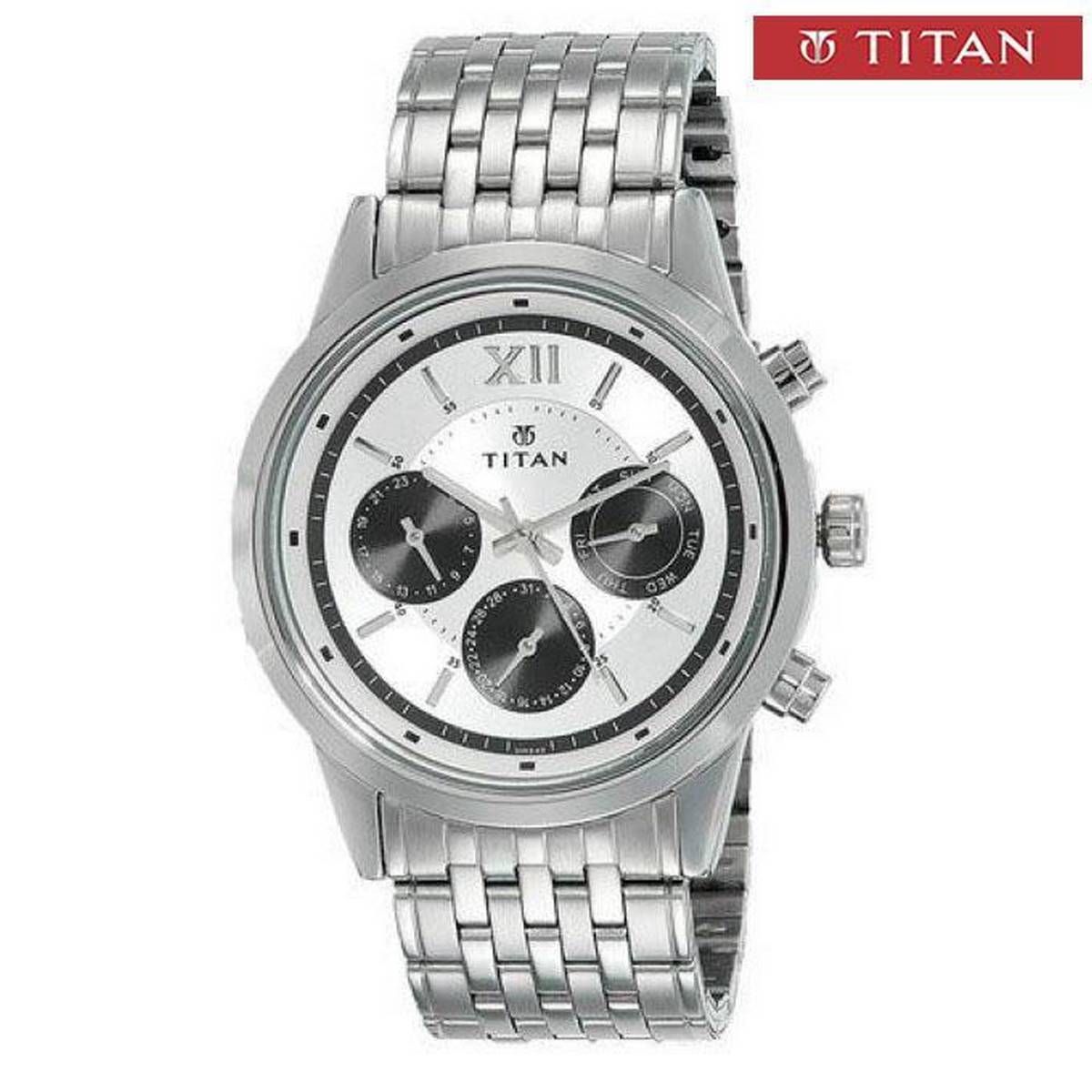 Titan Neo Black Dial Chronograph Watch For Men - 1766SM03