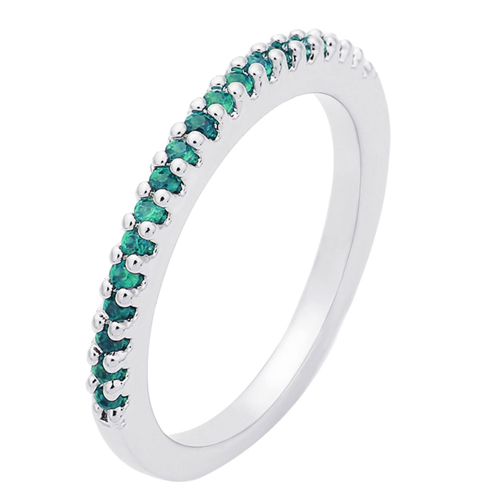 Sweet Women Rainbow Color Rhinestone Inlaid Finger Ring Wedding Jewelry Gift