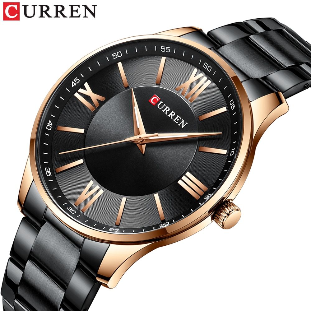 CURREN 8383 NEW 2020 Classic Fashion Quartz Mens Watches with Stainless Steel Business Wristwatch Relogio Masculino