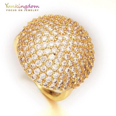 Luxury Big Rings for Women Full Pave Rhinestone Crystals Ring High Quality White Cubic Zirconia Fashion Womens Jewelry Rings