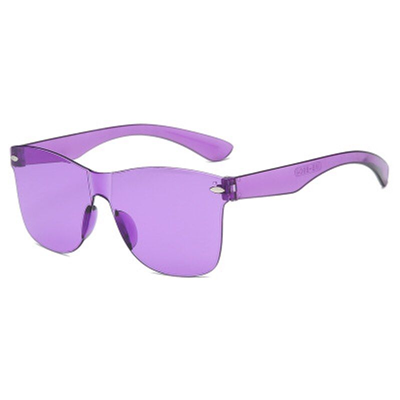 DaPu2020 Fashion Oversized Rimless Rectangle SunGlasses Women UV400 Sunglasses Eyewear Sun Men Shades Integrated Candy Color Glasses