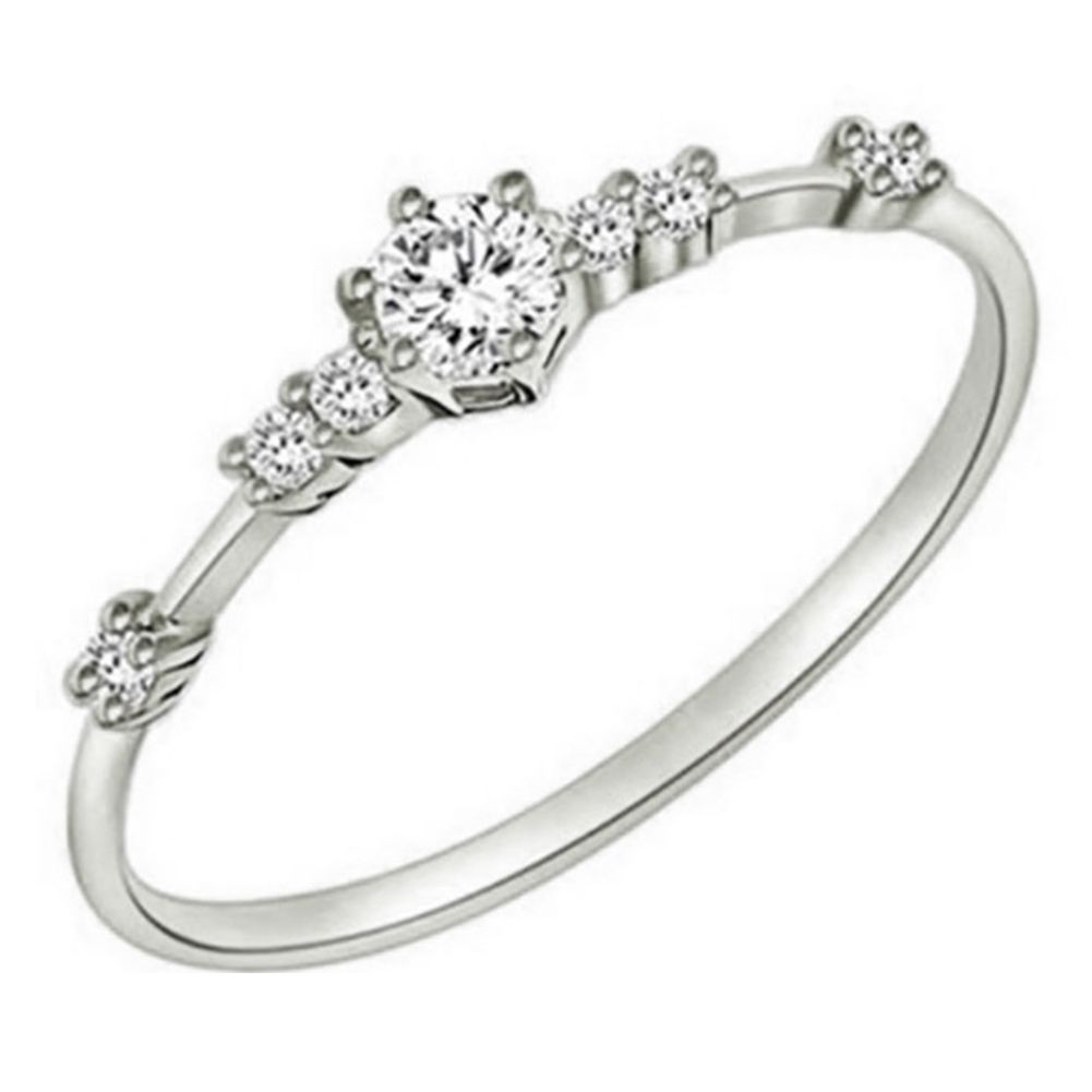 Women Fashion Rhinestone Inlaid Wedding Engagement Finger Ring Jewelry Gift