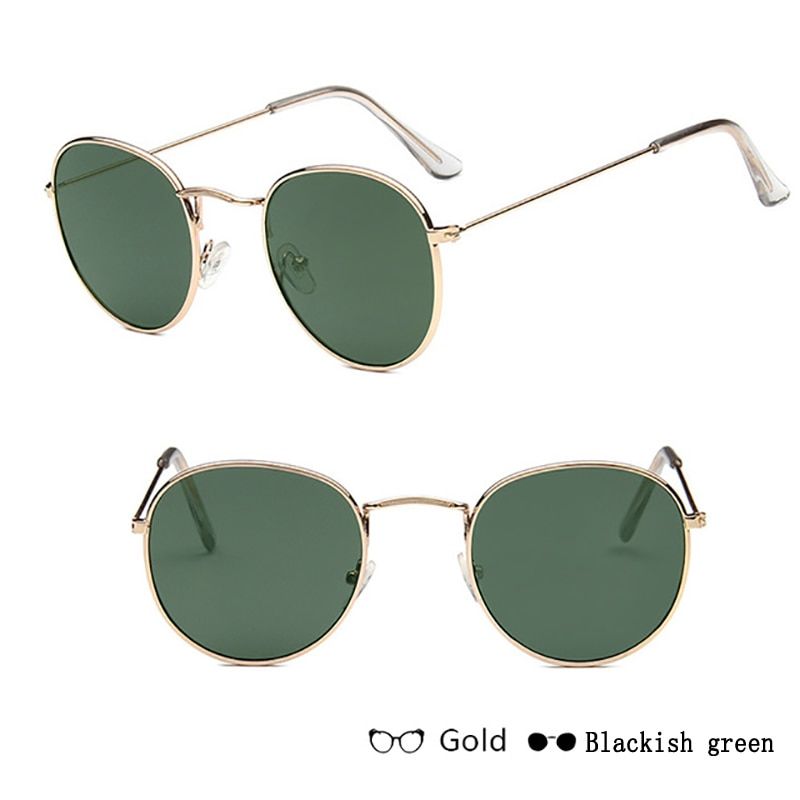 GreenRMM 2020 Classic Small Frame Round Sunglasses Women/Men Brand Designer Alloy Mirror Sun Glasses Vintage eyeglass free shiping