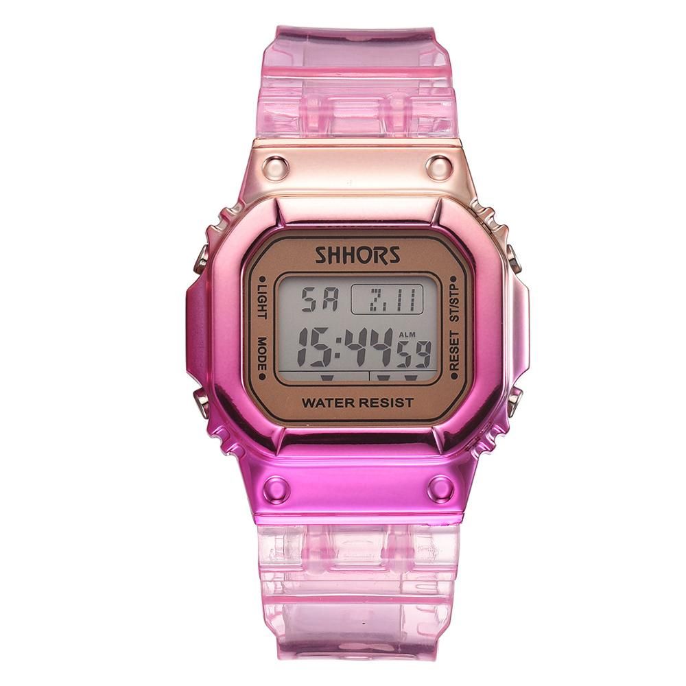 Fashion Sport Gradient Watch Women Led Digital Watches Shhors Rectangle Dial Multifunction Electronic Wristwatches Unisex Watch