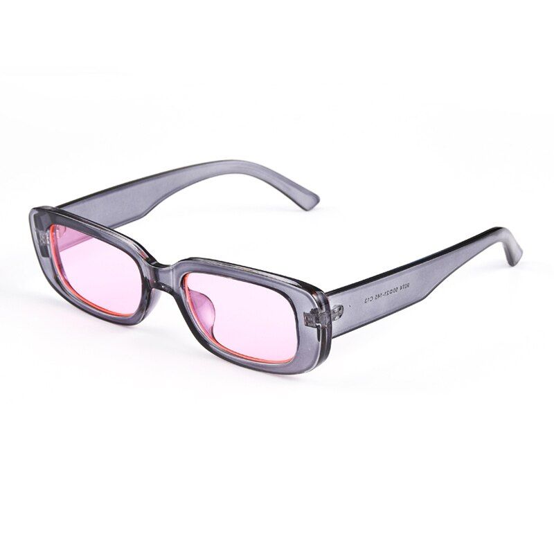 C5grey pinkLongKeeper Retro Rectangle Sunglasses Men Women Black Leopard Summer Male Sun Glasses Female Vintage Small Eyewear Shades Gafas