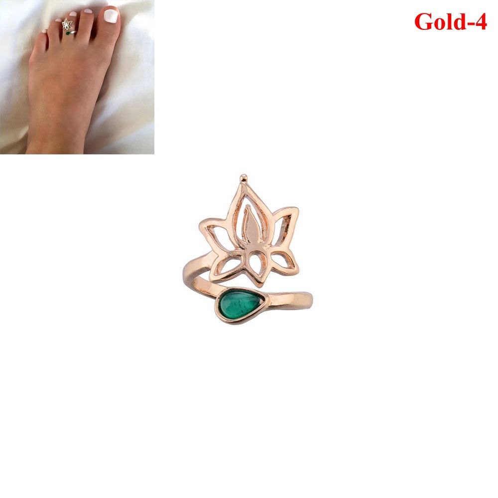 1pc 2019  Bohemian Style Lotus Flower Adjustable Toe Ring Open Foot Finger Ring Beach Jewelry Accessories Charm Gift