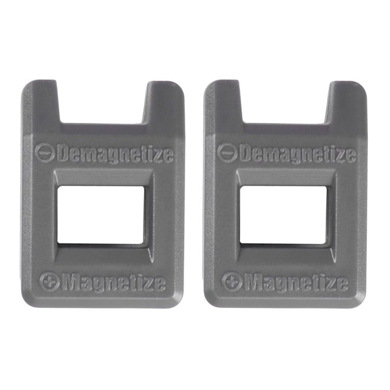 2X Screwdriver Magnetizer Degaussing Demagnetizer Magnetic Practical Pick Up Tool Color:Gray