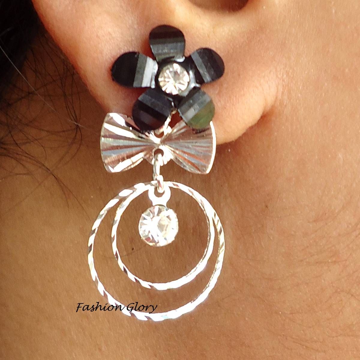 Exclusive and Fashionable Ring With Lock Stone Earrings Mini Jhumka for Women and Girls.