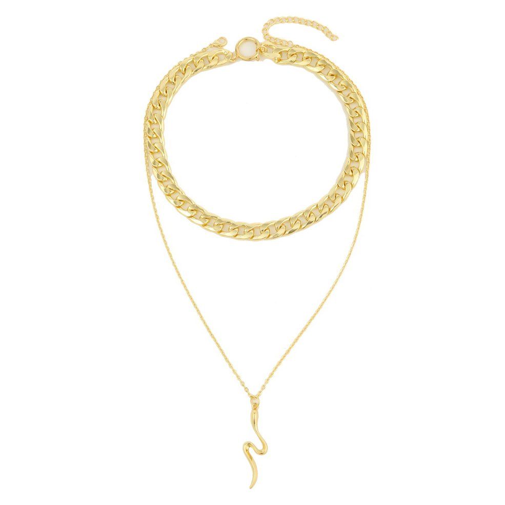Snake Necklace Exaggerated Punk Snake Pendant Multilayer Snake Bone Necklace