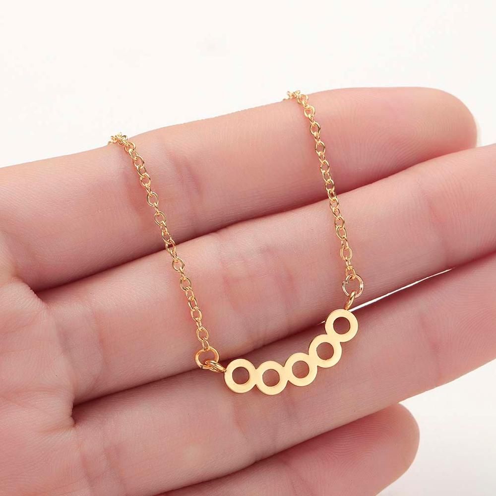 Chereda Origami Moon and Star Necklace Stainless Steel Round Black Necklaces & Pendants Female Delicate Creative Jewelry
