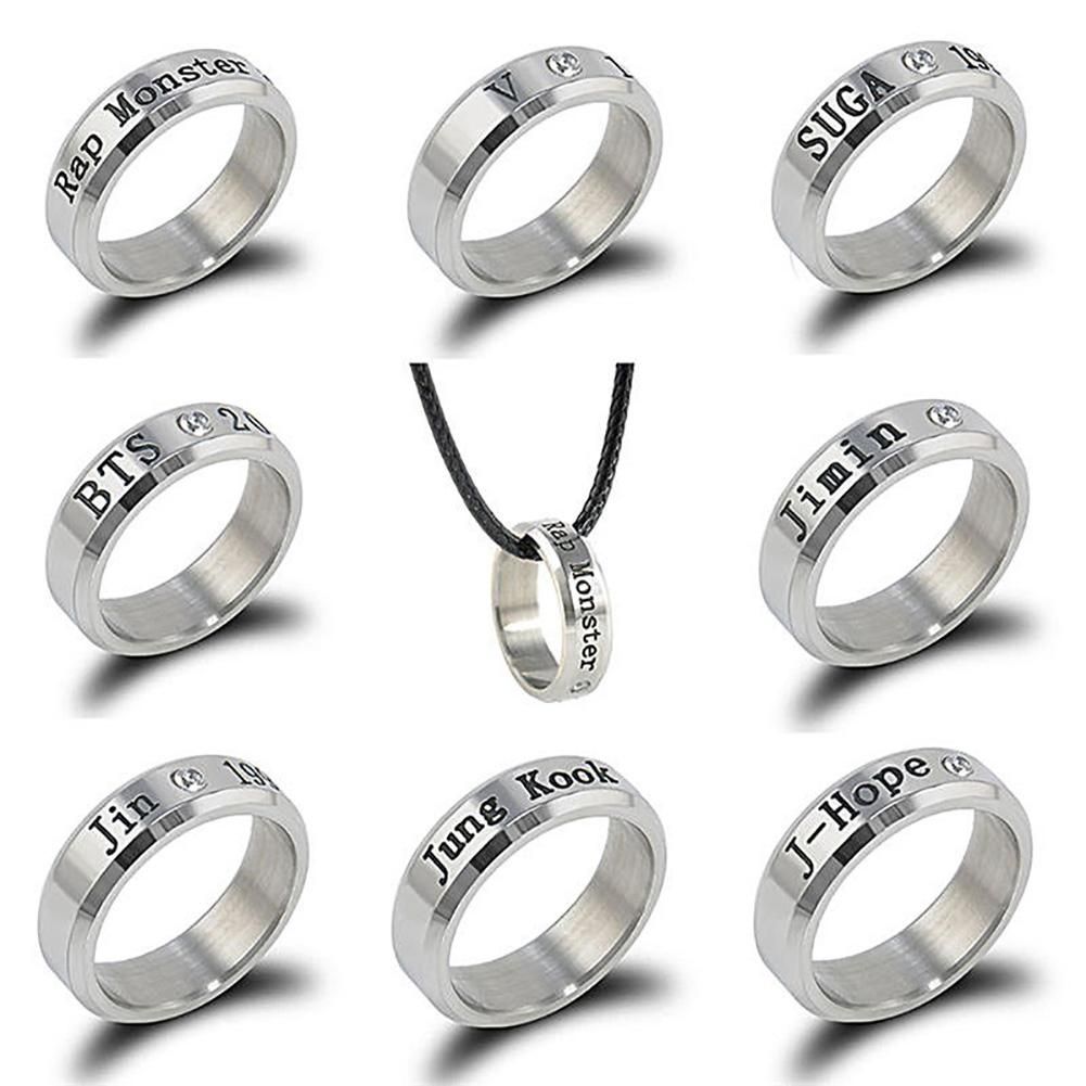 KPOP Bangtan Boys BTS SUGA JIMIN JUNG KOOK V JIN JHOPE Stainless Steel Rings