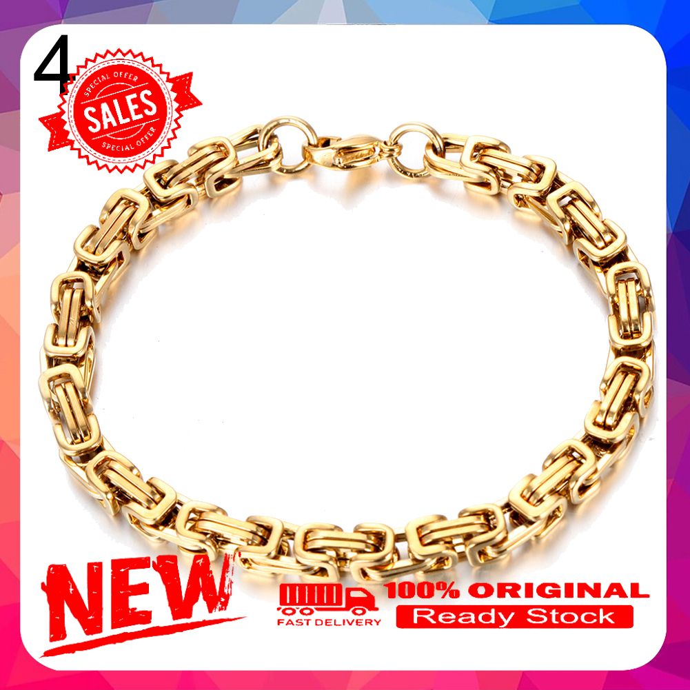 Men Fashion Stainless Steel Chain Link Biker Rocker Bracelet Bangle Jewelry Gift