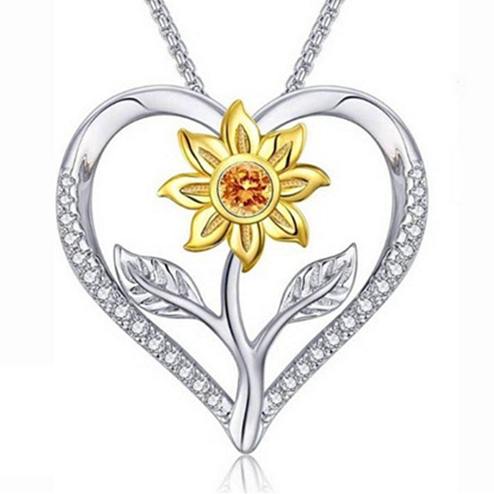 Pendant Neckle Heart Shape Exquisite Sparkling Neckle