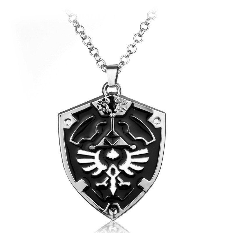 Necklace Men Anime Collections Jewelry Triangle Breath of the Wild Owl Triforce Shield Pendant Necklaces(null)