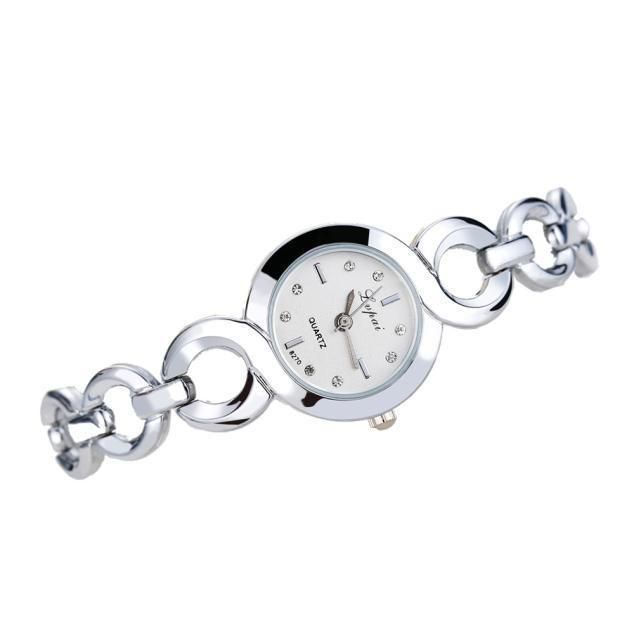 Hot-Sale Watches Women Quartz Wristwatch Clock Ladies Dress Gift Watches Silver White - intl