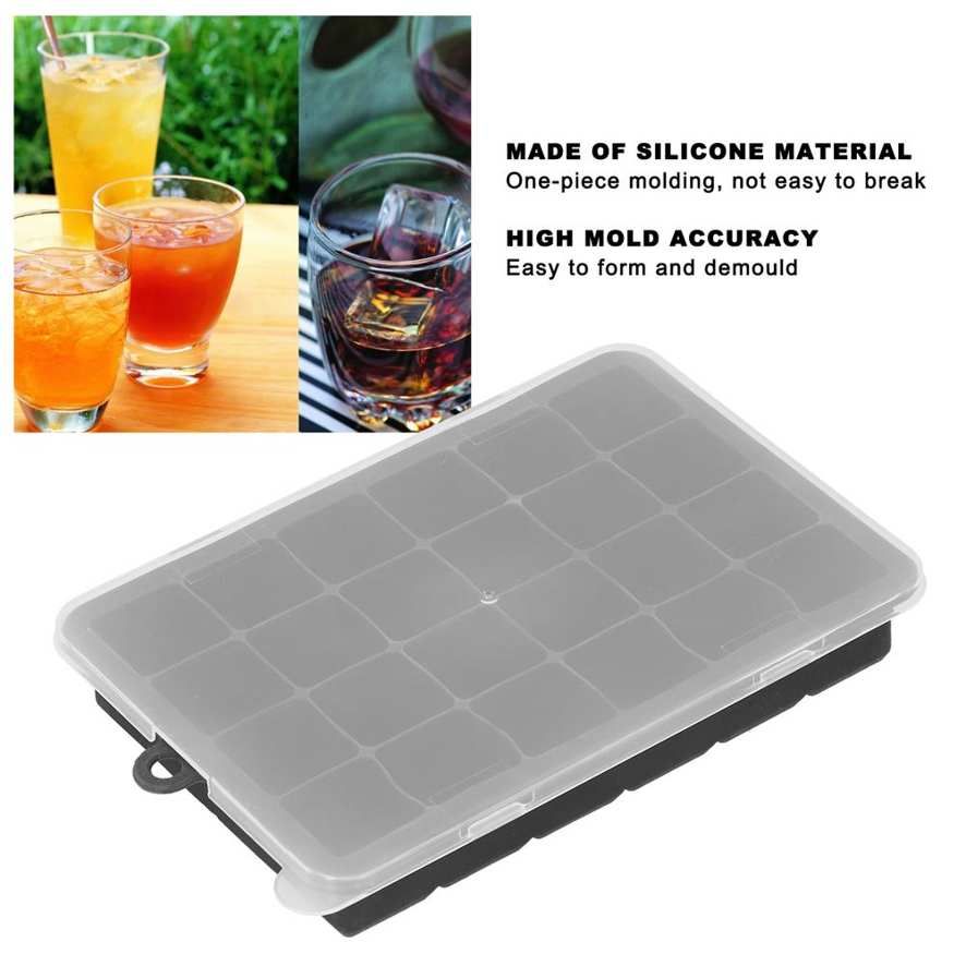 24 Grid Silicone Ice Cubes Maker Mold Square DIY Kitchen Bar Drinking Accessories