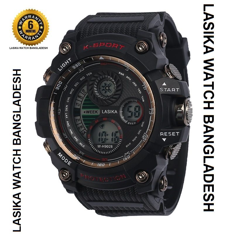 Lasika W- 9028 Chronograph,Auto Date,Shock Resistant Mens Watch Waterproof Sports Digital Wrist Watches - Digital Watch
