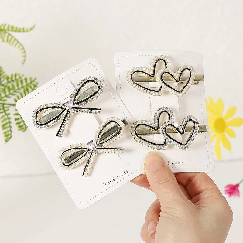Fashion trendy women pearl hair clip Set