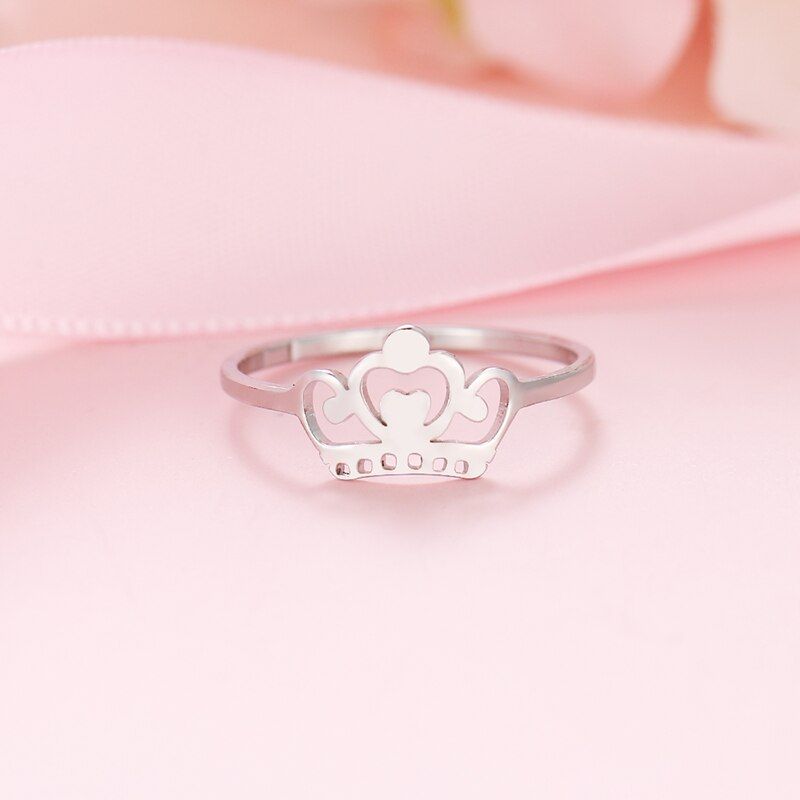 DOTIFI 316L Stainless Steel  Fashion Rings For Women Crown Ring Jewelry  Engagement Party Wholesale R225