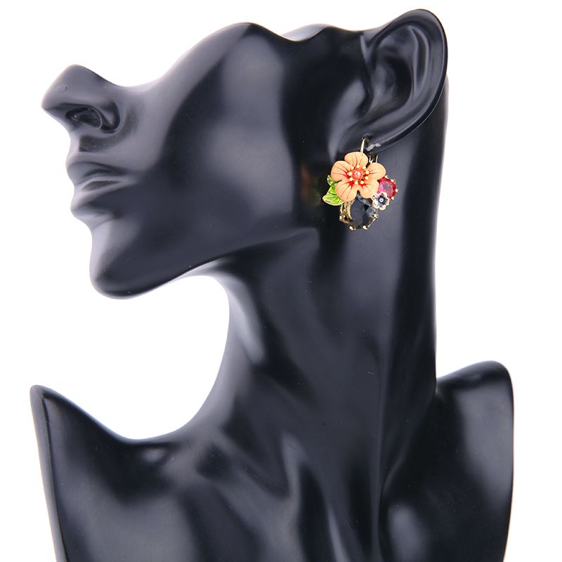 Enamel Flowers - Piercing Earrings- Drop Earrings for Women