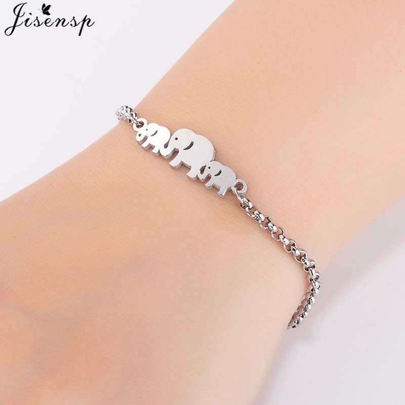 Trendy Jewelry Stainless Steel Elephant Strand Bangles Lovely Animal Bracelet for Women Jewelry Accessories